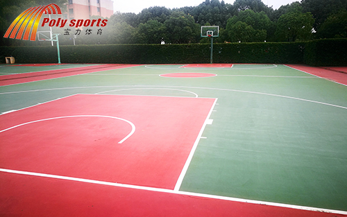 杭州宝力施工的塑胶篮球场