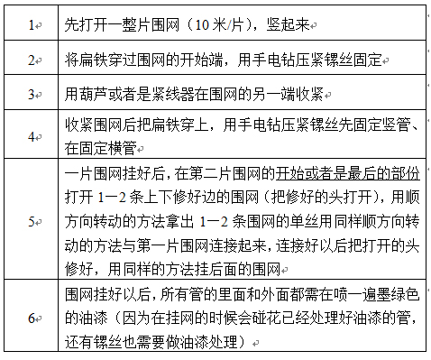 篮球场围网施工