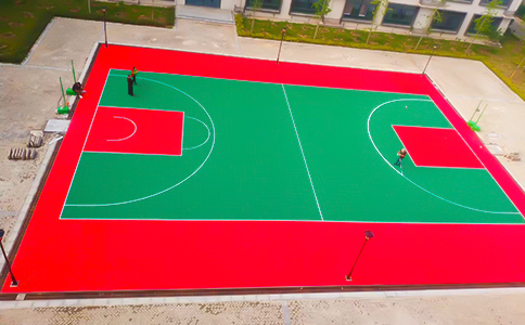 学校篮球场施工画线