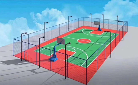 塑胶篮球场平面图