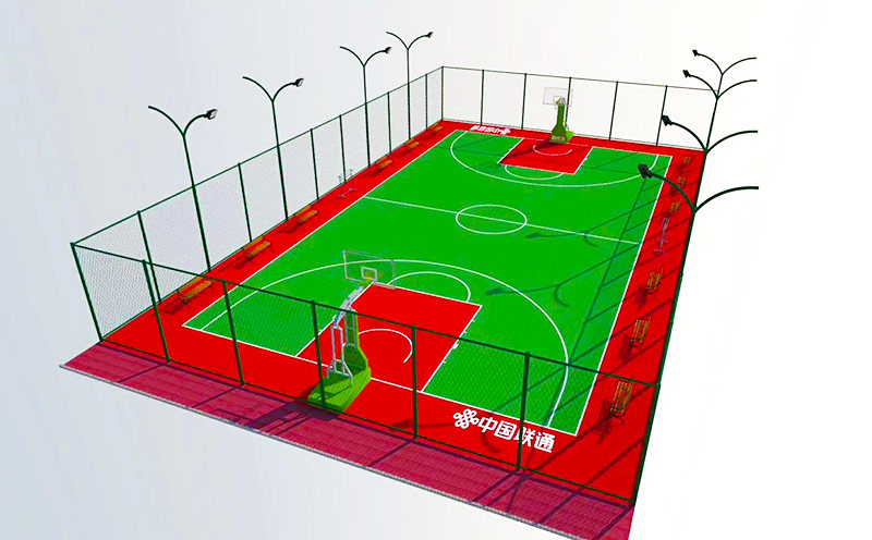 杭州塑胶篮球场灯光示意图