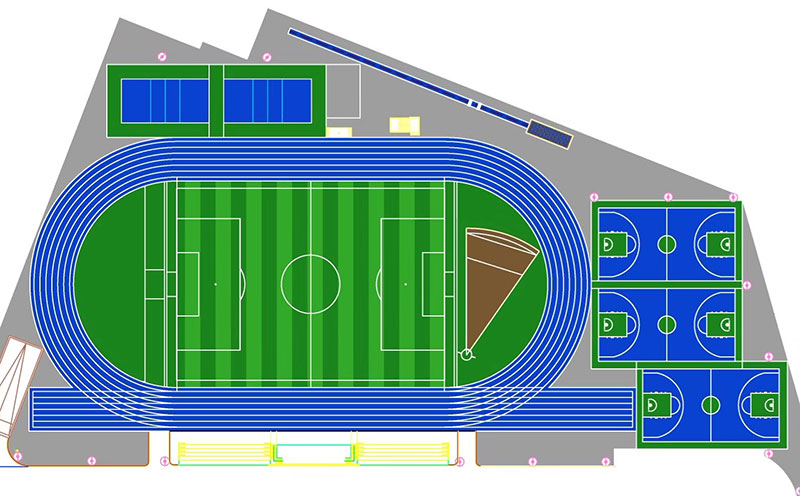 田径场塑胶跑道平面图