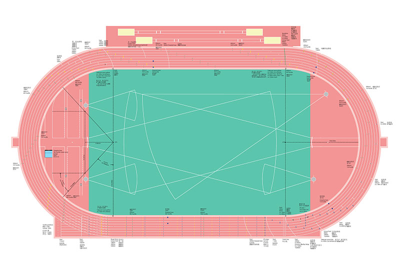 标准400米塑胶跑道画线图