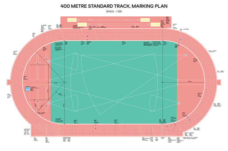 田径场塑胶跑道划线图